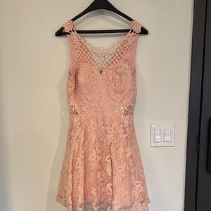 Elegant Pink Lace Dress